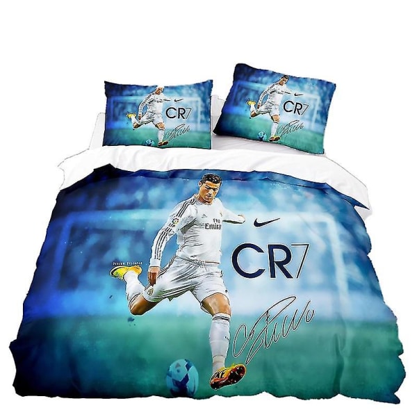 Digitalt trykt sengesæt Football Star 3 stk. Børnedrømme sengesæt Dynebetræk og pudebetræk Color FT1 200CM 200CM