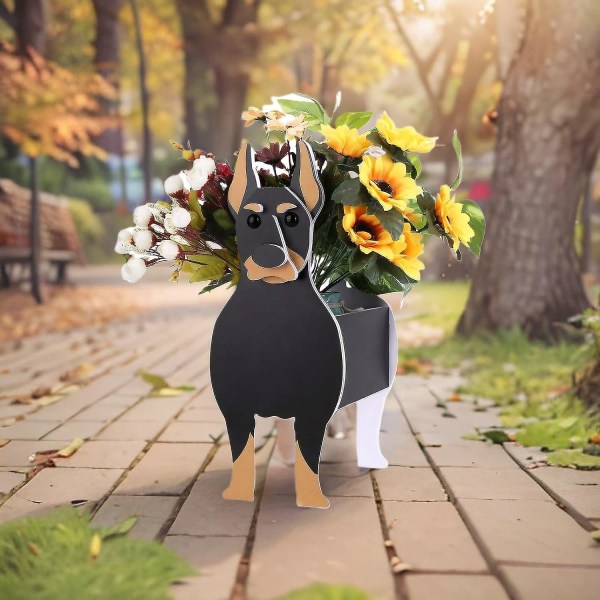 Doberman Pinscher Hundeplanter, Dyreformet Plantekasse, Premium Sukkulente Havepotter, Sødt Hunde Design, Udendørs Planteopbevaringsbeholder