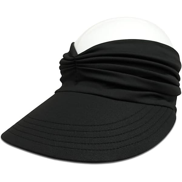Bredskygget solhat til kvinder UPF 50+ Anti-UV sommerstrandhat Sammenfoldelig Hurtigtørrende Solbeskyttelse Strandsporthat Sort Black