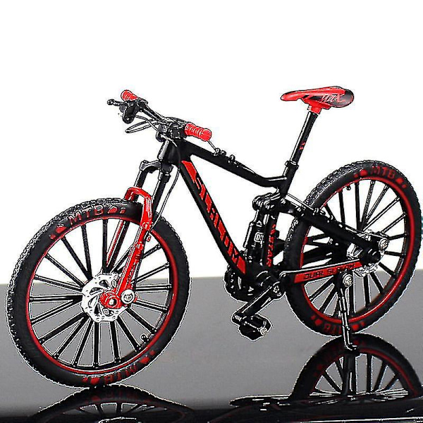 Mini 1:10 Legering Cykel Skala Modell Skrivbord Simulering Prydnad Finger Mountainbikes Leksak Red