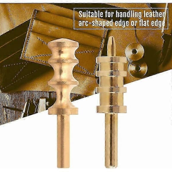 Lærpolerer/glatter, messinghode lærkant, loddeboltspiss for DIY lærkant varmprosess, messing, 2 stk