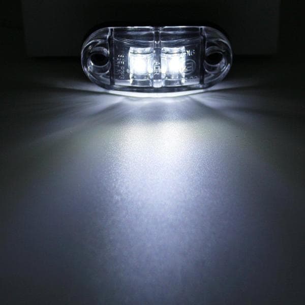 10X 2 LED Sidemarkeringslys 12/24V LED Positionslys Trailer Sidelys Advarselslys til Lastbil Autocamper Campingvogn (Hvid) white
