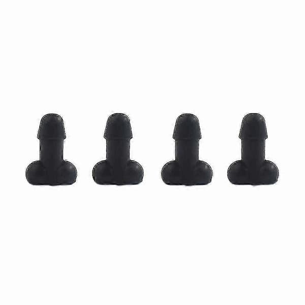 Spøk ventilhette, 4 stk universell morsom dekkventilhette, lysende dekkventilhette lyser i mørket Black 4pcs