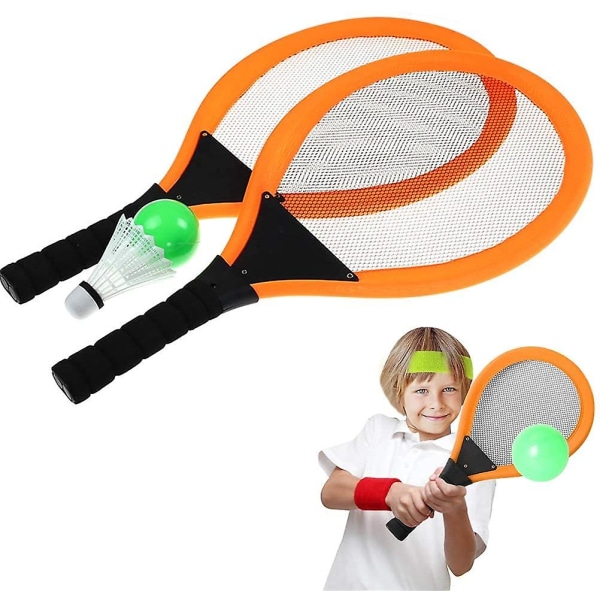 1 par tennisracketsett for barn inkludert gratis badminton havball myk tennisracket tennis- og badmintonracketsett