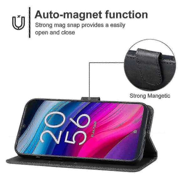 Nahkakotelo TCL 505 -puhelimelle - JA Black