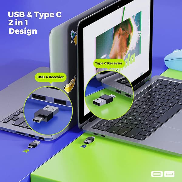Mouse Jiggler 2 I 1 Driverfri Simuleret Musebevægelse Usb Type-c Musebevæger Kompatibel Windows Xp/7/8/10/11/kompatibel Mac Os/kompatibel Android Ka
