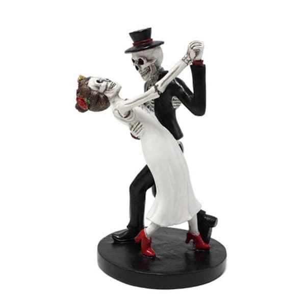 Dansende skjelettpar - Gotisk figur for \"Day of Dead\"-dekor A