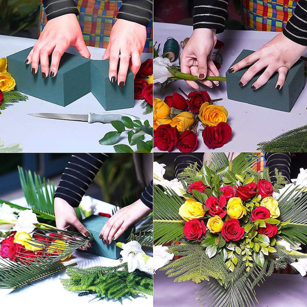 8-paknings blomsterskum for og, tørre og våte blomsterskumblokker til bryllup, bursdag,