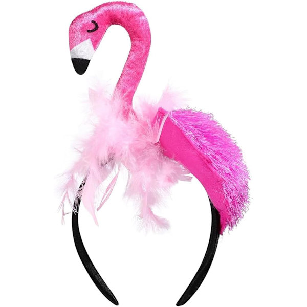 Rosa Flamingo-Hårband Söt Flamingohatt Kreativ Flamingo-Huvudbonad för Halloween Flamingo-Hårband för Kvinnor Karneval Tropisk Fest Hårtillbehör