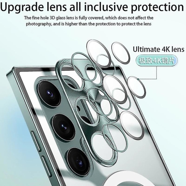 Fuldt beskyttende Magsafe magnetisk etui kompatibelt med Samsung Galaxy S22 S22+ S22 Ultra S23-serien Blue S22 Ultra