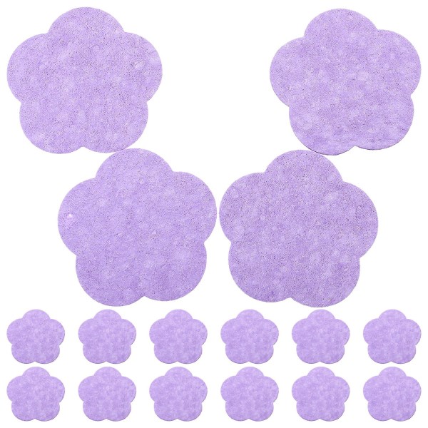 50 stk komprimerte ansiktssvamper Blomstformede ansiktssvamper Vaske ansiktssvamper Purple 5.70X5.70X0.10CM