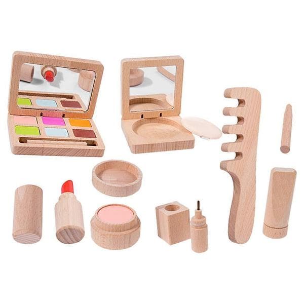 Makeup skønhedssæt til børn Træ makeup legesæt 1 sæt foregive legetøj