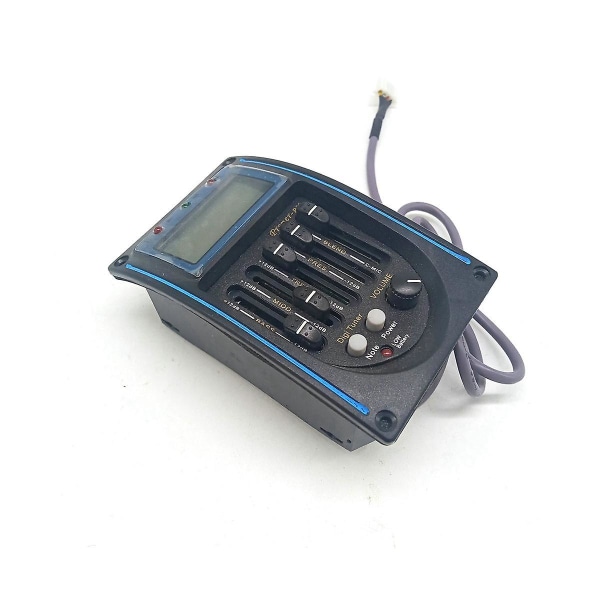Lc-5 5-bånds træguitarforforstærker Eq Lc-5 batteriboks med mikrofonslagtøj Black blue edge