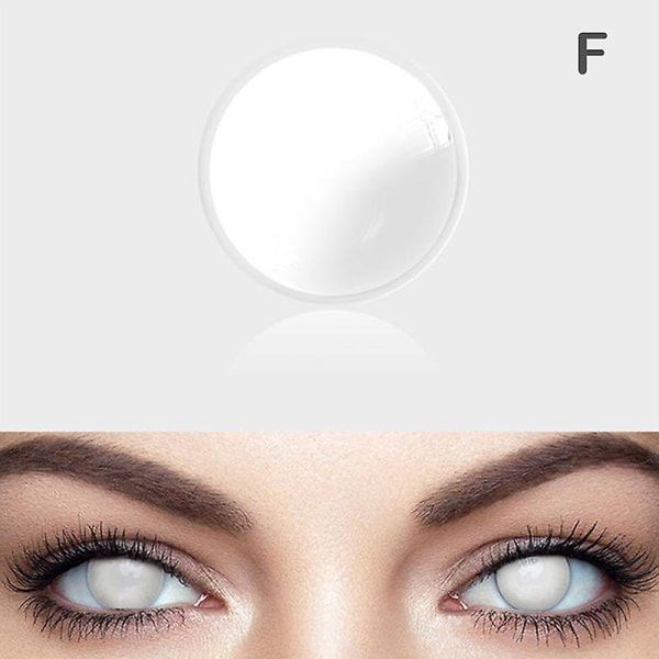 Halloween färgglada kontaktlinser Anime Cosplay Eye Linser Linser Linser White All white