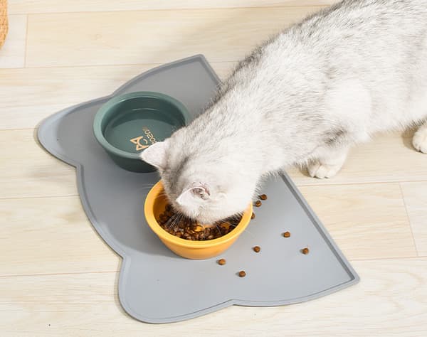 Matte for hunde- og kattematskåler, vanntett matmatte S