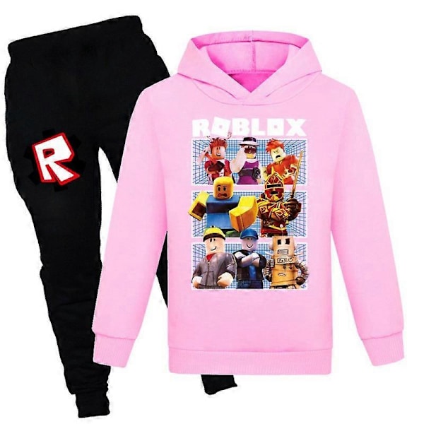 Joululahjat Roblox 2 kpl Pelikuvioinen Huppari ja Housut Setti Tytöille Pojille Huppari Pusero Yläosat Lapsille Teineille Pink 3-4years
