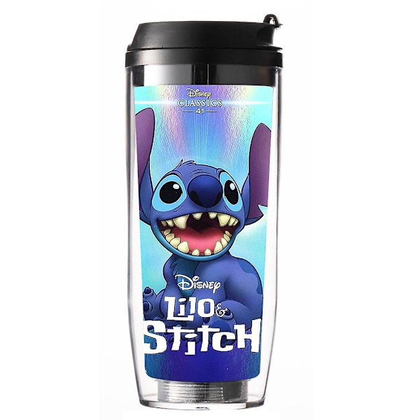 Disney Lilo & Stitch muovinen vesipullo - 350 ml koulujuomapullo lapsille B