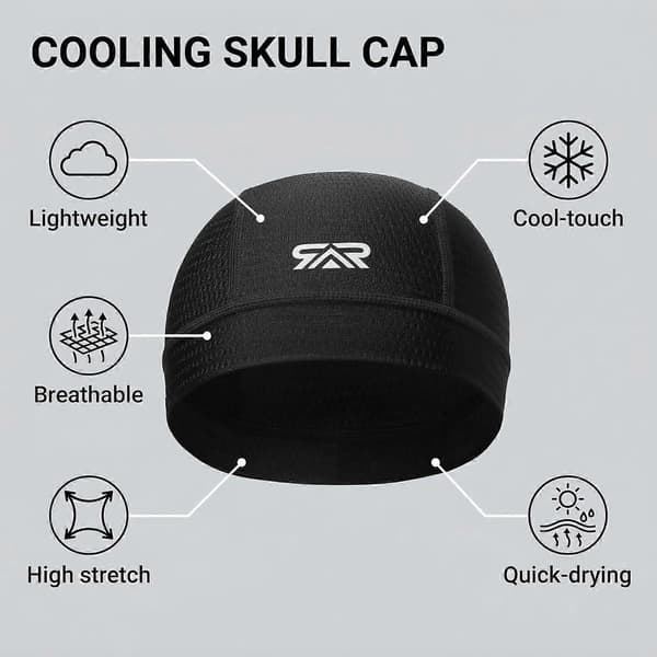 2-pack kylande dödskallar – lättviktig underkeps, ventilerande nätfoder för motorcykelcykling