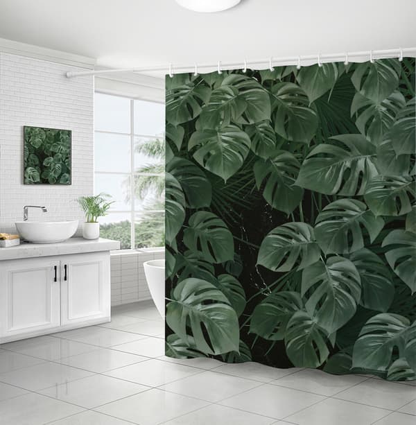 Tropisk jungle polyester bruseforhæng 180x180cm