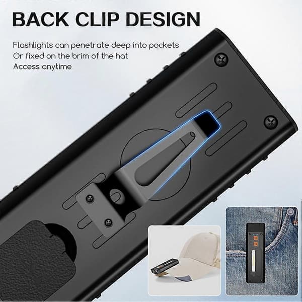 Genopladelig Clip-on Slank LED Arbejdslygte med LED Sidelys til Nødsituationer SD19
