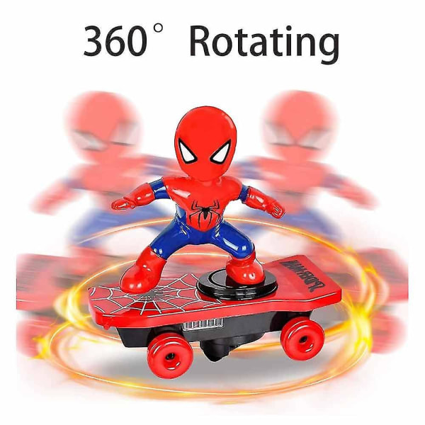 Sähköinen Spiderman Scooter rullalauta lasten lelu kevyellä musiikilla 360 Tumbler S35