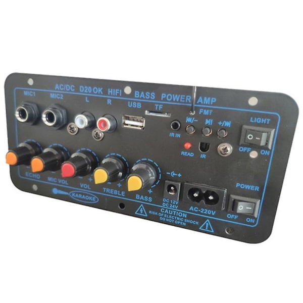 200w Digital Bluetooth Stereo Amplifier Board Subwoofer Mikrofon Karaoke Förstärkare för 8-12 tum