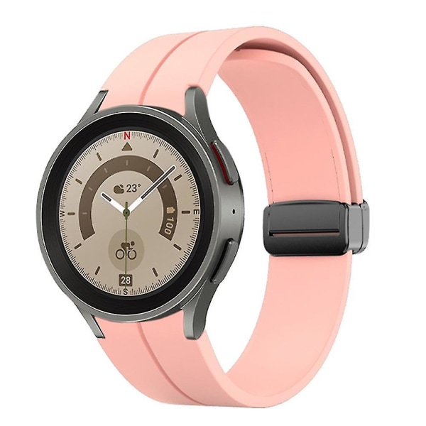 Taittuva pehmeä silikonimagneettinen solkihihna Samsung Galaxy Watch 4/5 Watch5 Pro -urheiluhihnalle Pink