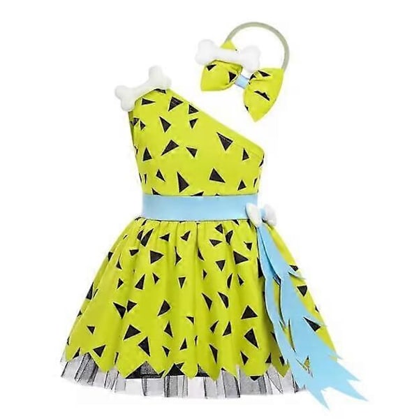 Tyttöjen Mekko Kiviset ja Soraset Liisa Asu Vauvan Tyttö Historia Luolamies Kivikausi Turkisvaatteet Vauvan Tyttöjen Asut Useita Kokoja Saatavilla yellow-green 120