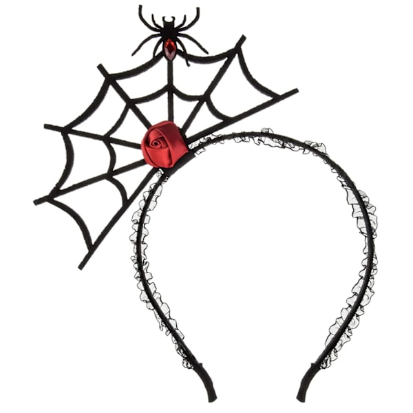 Halloween Pandebånd Edderkop Hovedbeklædning Festival Hovedbeklædning Cosplay Djævel Pandebånd Halloween Party Hovedstykke Hårbøjle Black/Red Spider Red Flower