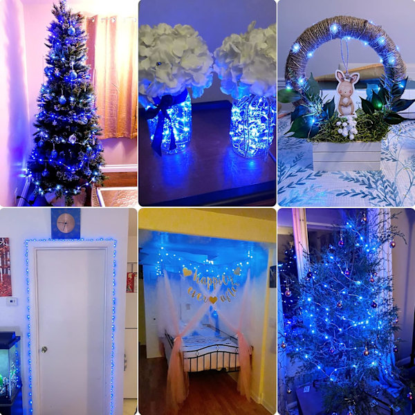 Blå eventyrlys, 3M/10ft 30LED Halloween-dekorasjonslys, oransje batteridrevne lysstrenger for Halloween, juledekorasjoner Blue