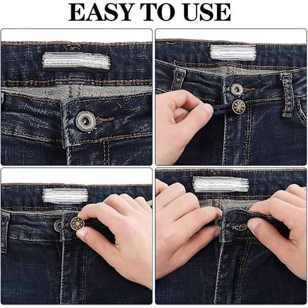6 st knappförlängare för byxor - Knapp för jeans, knappförlängare för midja, justerbar