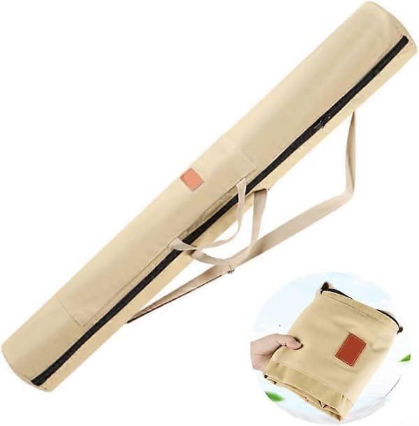 Fiskespöbärväska Stor Kapacitet Vikbar Canvasförvaring med Sidofickor Beige