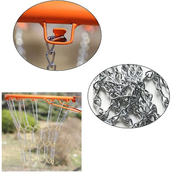 Hållbar galvaniserad stålkjedja för basketnät, basketnät för utomhusbruk, basketplaner på campus (exklusive basketställ)