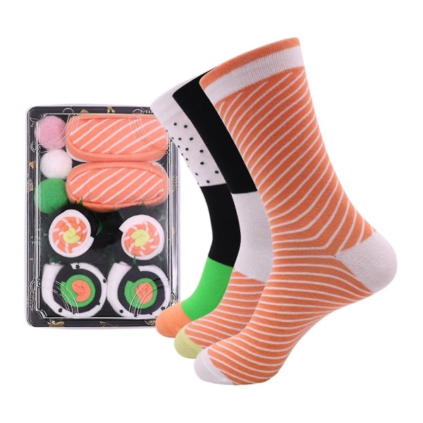 Aldult Middle Tube Tre par Sushi Funny Holiday Gaveæske Series kreative sokker