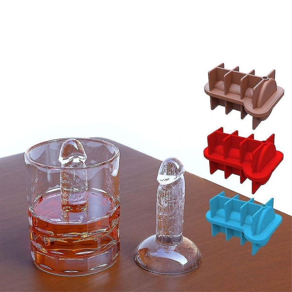 2 stk. Spoof Ice Cube Mold, Voksen Prank Ice Cube Mold, Silikon Ice Cube Mold Novelty Party Ice Cubes Maker 3 colors 3 pcs