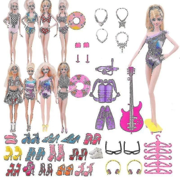 40kpl/ set Barbie-nukke Vaatteet Uimapuvut Bikinit Asusteet Barbie-nukkekengille Saappaat Rullalauta Barbie-nukkelle Asusteet