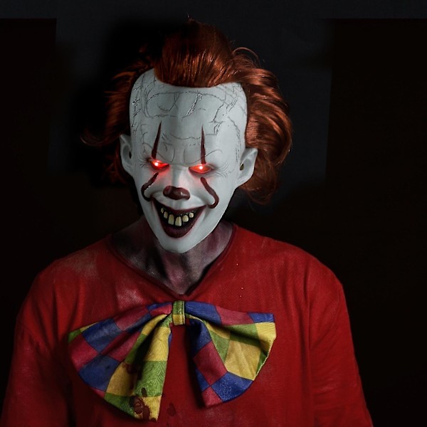 Skummel Pennywise Klovnmaske for Cosplay Dekorasjon Smiley Not Glowing