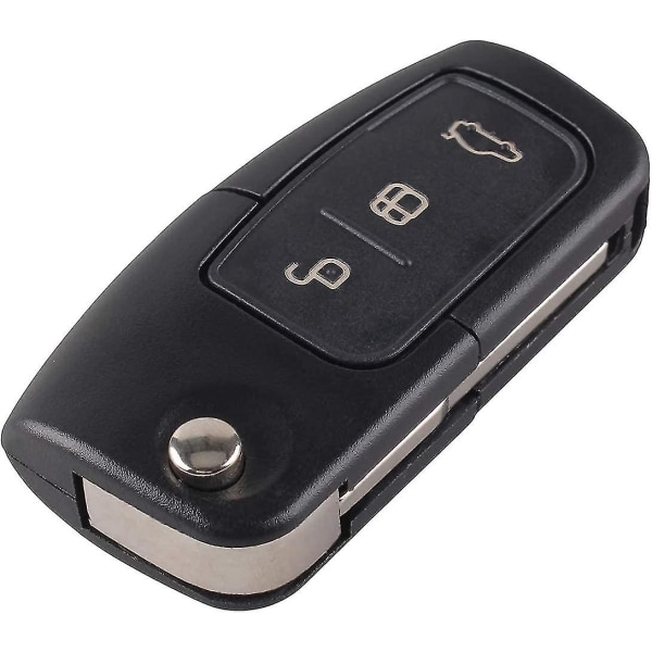 3 knapper Flip Folding fjernkontroll Bilnøkkel kompatibel Kompatibel F-o-r-d Focus Fiesta C-max S-max Kuga Mondeo Mk4 Galaxy (ukuttet nøkkelblad)