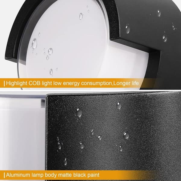 LED Modern Wall Lights Indoor, Keyearth Matte Black Wall Lamp