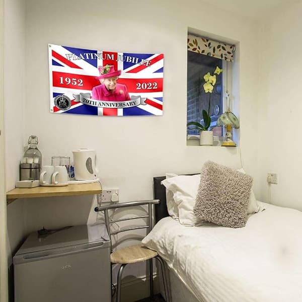 3x5ft Platin Jubilæumsbanner Festdekorationer til Dronning E