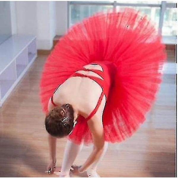Professionel Platter Tutu Sort Hvid Rød Ballet Dansekostume Til Kvinder Tutu Ballet Voksen Ballet Dansenederdel Med Undertøj Red L