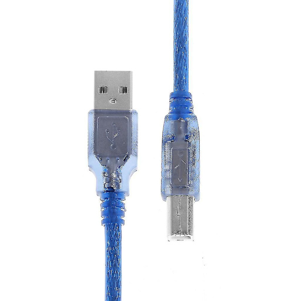 High Speed ​​Transparent Blue USB 2.0 skrivarkabel Typ A Hane Till Typ B Hane Duaf-f 2.6m