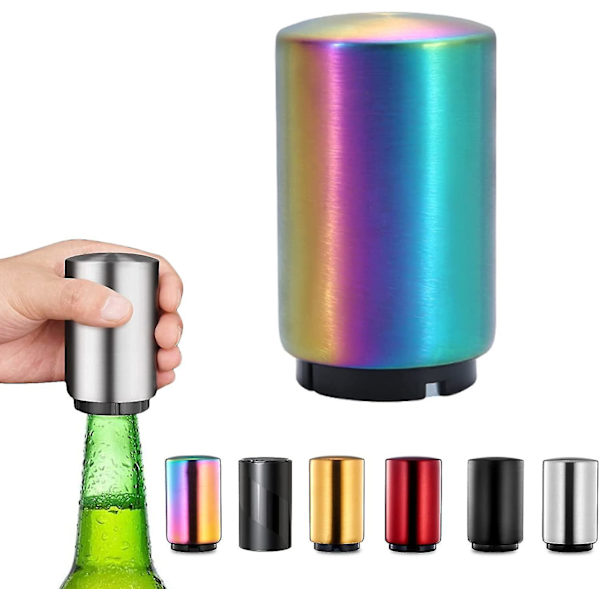 Flaskeåbner, Rustfrit Stål Push Down Automatisk Øl Flaskeåbner,øl Gaver Til Mænd,Køkken Gadgets Til Mænd Dazzling Color