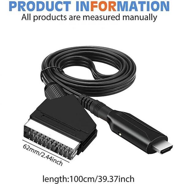 SCART til HDMI Kabel - SCART til HDMI Adapter - Alt i Én SCART til