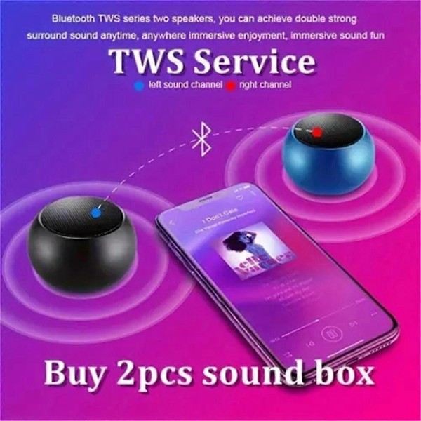 Mini Portabel Trådlös Bluetooth Högtalare Liten Subwoofer Högt Ljud Blue