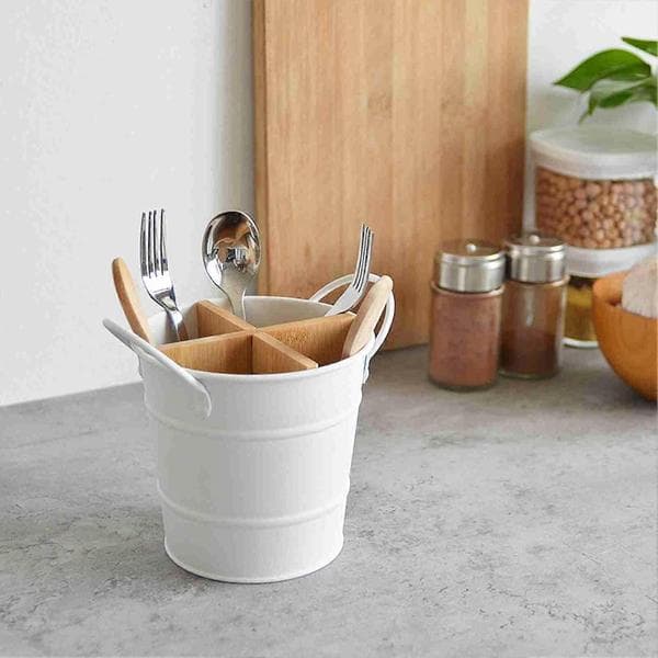 Spisepindeholder Multifunktionel Ruminddelt Spisepindeopbevaringsstativ Spisepindeholder med Ruminddelt Organizer