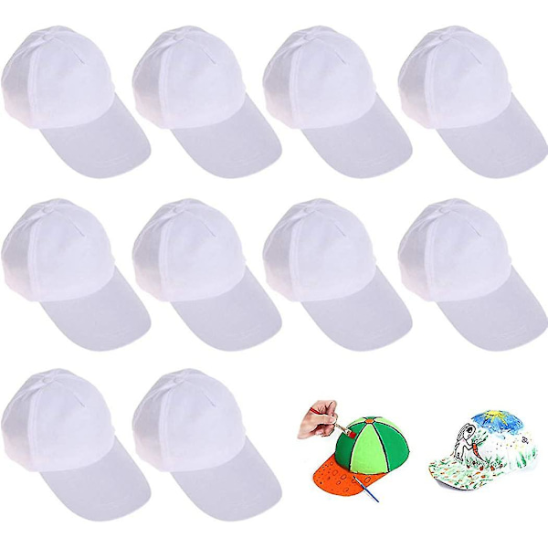 Vit handmålad Peaked Cap Tom Graffiti DIY Creative Coloring Cap