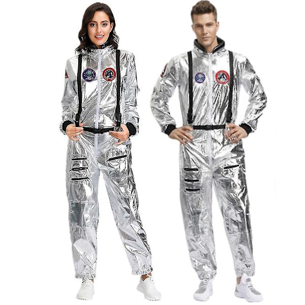 Astronaut Jumpsuit Karneval Cosplay Party Rumdragt Cosplay Kvinder M Mænd-WELLNGS Mænd Men M