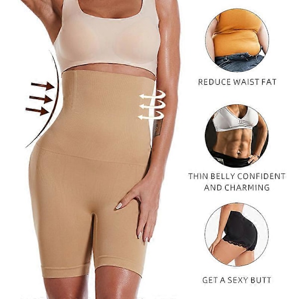 Sexiga Trosor med Magkontroll som Visar Rumpan, Plusstorlek, Formande Underkläder för Kvinnor, Sömlösa, Hög Midja, Rumplyft, Slimmande Shapewear Black 3XL-4XL