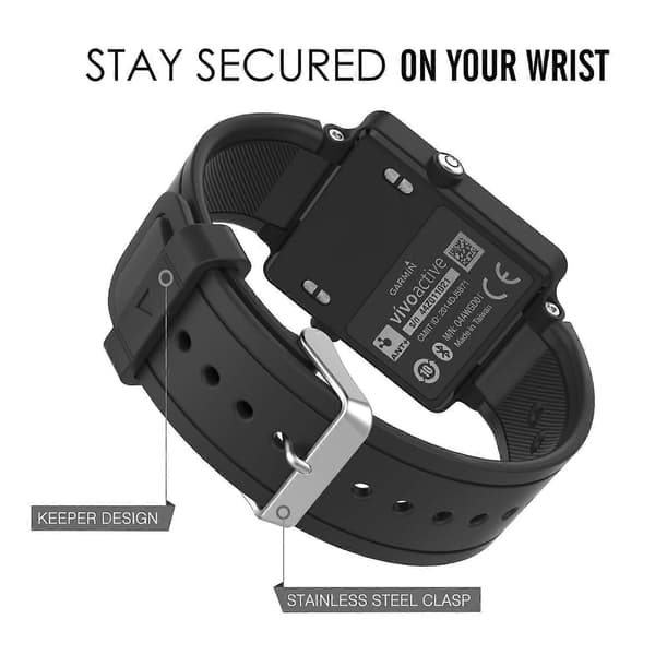 Silikoninen älykellon ranneke Garmin Vivoactive Acetate - Musta Multicolor Black